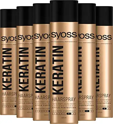 Syoss-Haarspray Syoss Haarspray Keratin Haltegrad 4, 6 x 400 ml