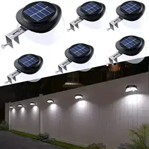 Dachrinnen-Leuchten JSOT Solarlampen für Außen, 9 LED Dachrinnen Solarleuchten IP55 Zaunlicht 100LM Wireless