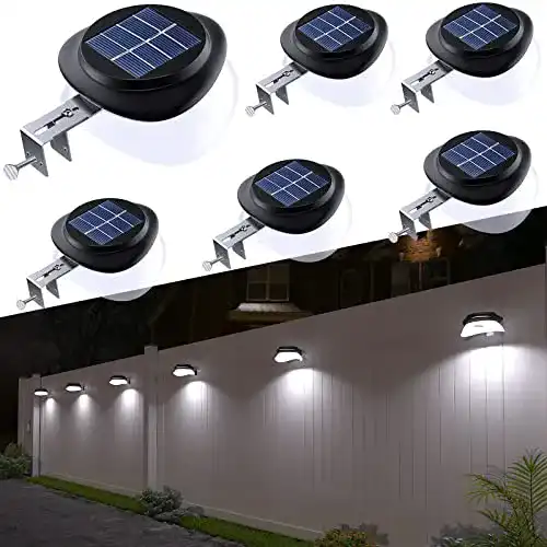 Dachrinnen-Leuchten JSOT Solarlampen für Außen, 9 LED Dachrinnen Solarleuchten IP55 Zaunlicht 100LM Wireless