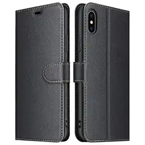 iPhone-X-Lederhülle ELESNOW Hülle für iPhone X/XS, Premium PU