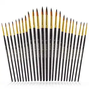 Aquarellpinsel Tritart Spitzpinsel Set HOCHWERTIG 24 Aquarell-Pinsel