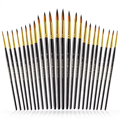 Aquarellpinsel Tritart Spitzpinsel Set HOCHWERTIG 24 Aquarell-Pinsel