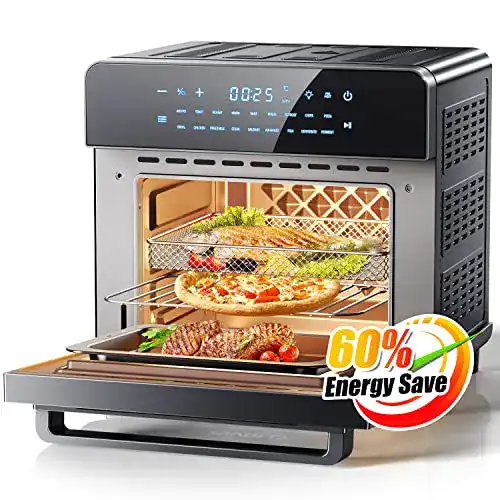 Heißluftfritteuse mit Drehkorb CRXC Involly Minibackofen 15L