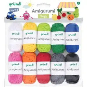 Wolle Gründl Amigurumi-Set, Buntstiftfarben, 10 Knäuel á 10 g