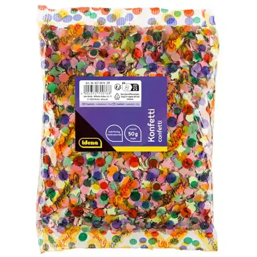 Konfetti Idena 8270076, 50 g, Mehrfarbig, aus Papier, Dekoration