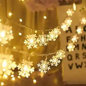 Weihnachtslichterkette Adispotg Schneeflocke Lichterketten, 20 ft