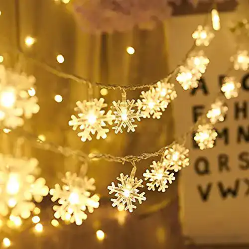 Weihnachtslichterkette Adispotg Schneeflocke Lichterketten, 20 ft