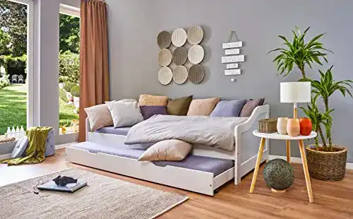 Tagesbett Inter Link Funktionsbett 90×200 Bio Echt Holz Weiss