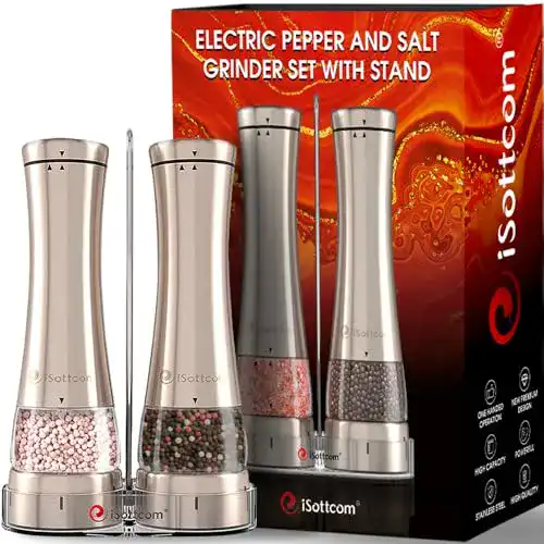 Die beste Elektrische Salz- und Pfeffermühle iSottcom, Kapazität 60 ml 2026 Test Bestseller Elektrische Salz- und Pfeffermühle iSottcom, Kapazität 60 ml