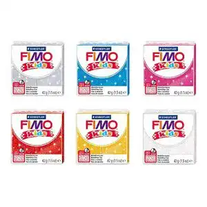 Fimo-Knete Staedtler 8030 AMZ 07 Fimo Kids Glitter, 6 Blöcke