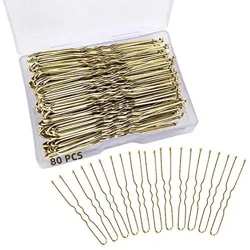 Haarnadeln AOBETAK 80 Stück , Gold Metall U Form