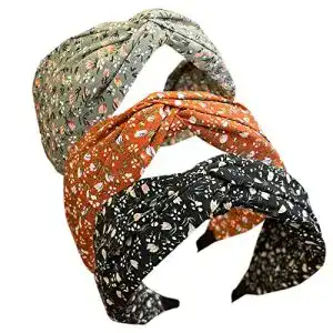 Haarreif HUANMAYE 3PCS Stirnbänder Haare Boho Wrap Tie