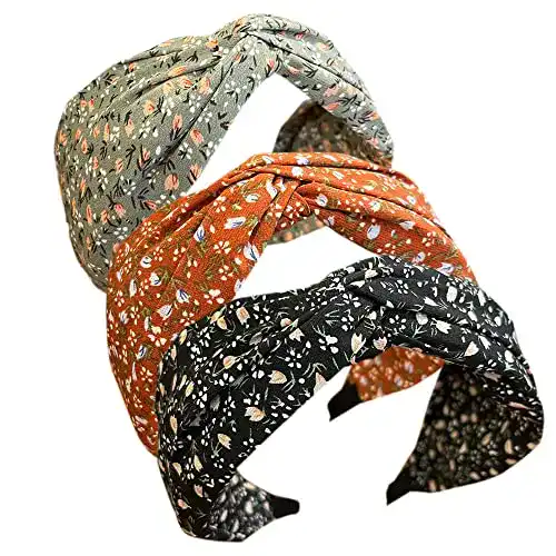 Haarreif HUANMAYE 3PCS Stirnbänder Haare Boho Wrap Tie