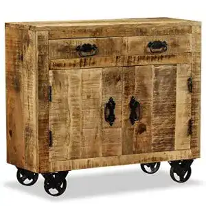 Kommode industrial vidaXL Mangoholz, mit 2 Schubladen