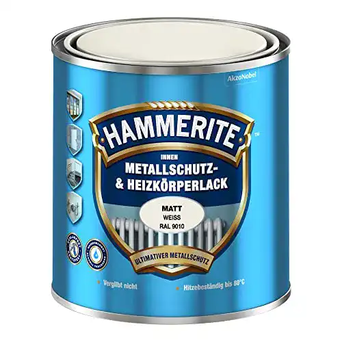 Die beste Heizkörperlack HAMMERITE Innen Metallschutz RAL 9010 Matt 0,5L 2026 Test Bestseller Heizkörperlack HAMMERITE Innen Metallschutz RAL 9010 Matt 0,5L