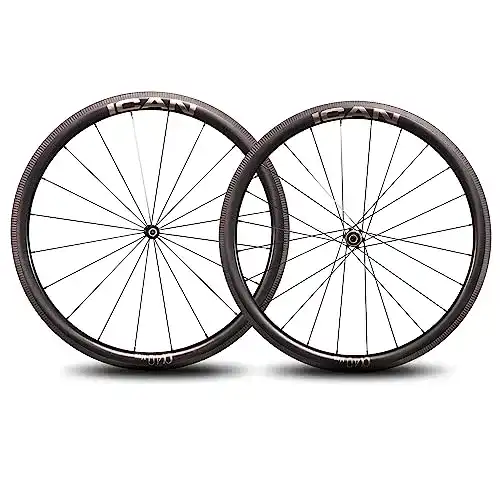 Rennrad-Laufradsatz ICAN FL40 Carbon Draht Tubeless Ready