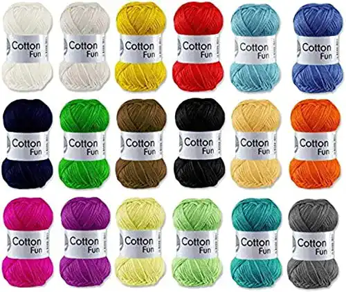 Baumwollgarn Gründl Cotton Fun Häkelgarn SET Bunt Mix Mischung