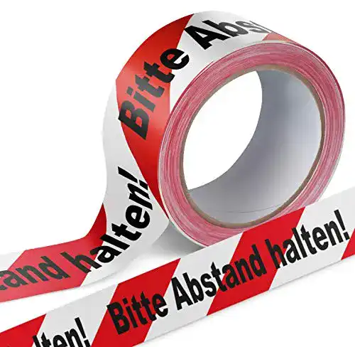 Klebeband Abstand halten MASHPAPER Warnband Klebeband 66 m