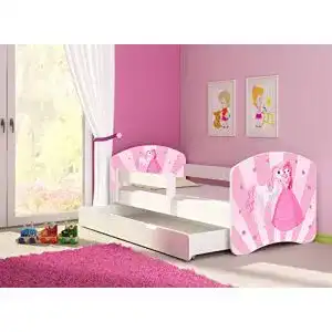 Prinzessinnen-Bett CLAMARO ‘Fantasia Weiß’ 140 x 70, Set