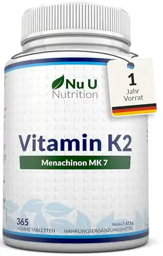 Vitamin K2 Nu U Nutrition MK7 200 µg, 365 Tabletten