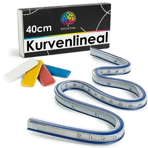 Kurvenlineal OfficeTree Nähen Profi 40 cm 16 Zoll aus Vinyl