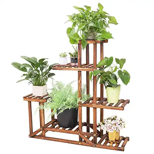Pflanzenregal Wisfor Blumentreppe Holz 6 Ebenen 96x95x25cm