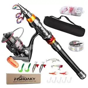 Angel FISHOAKY rute Teleskoprute, Fishing Rod, Carbon Fiber ruten n Rute Pole für Salzwasser Süßwasser