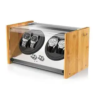 Uhrenbeweger Watch Winder Smith aus Bambusholz für 4 Uhren