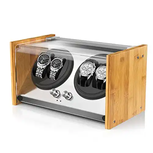 Uhrenbeweger Watch Winder Smith aus Bambusholz für 4 Uhren
