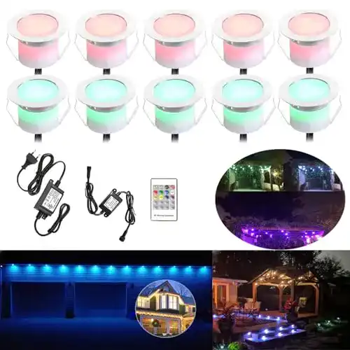 Bodeneinbaustrahler SUBOSI RGB Led Bodeneinbaustrahler, 10er