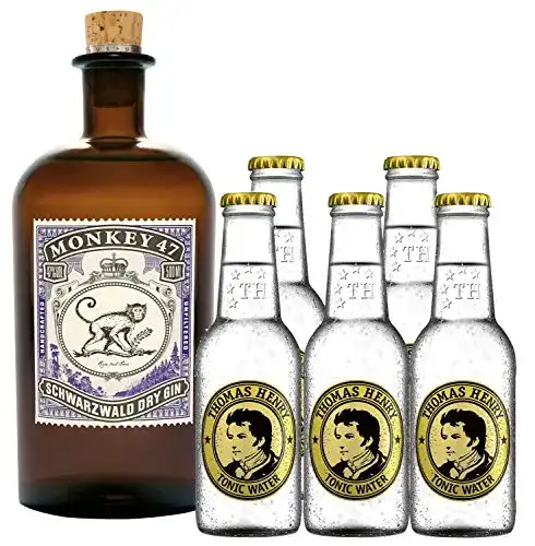 Gin-Set Monkey Gin 1 x 0,5 Liter & 5 x Thomas Henry Tonic 0,2 L