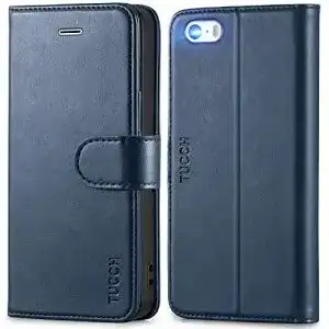 iPhone-SE-Hülle TUCCH iPhone 5s Hülle, 3 Kartenfächer, Magnet