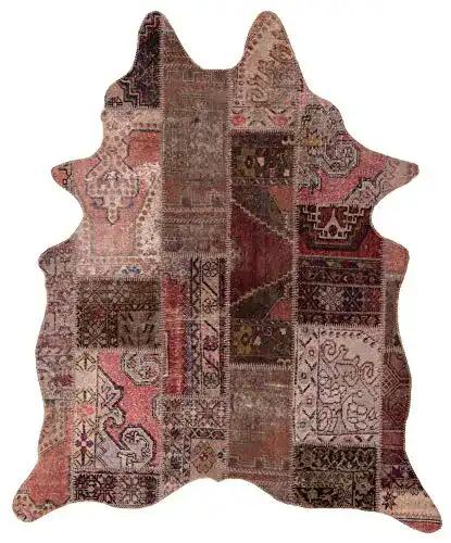 Kuhfell Gino Falcone Veganes Rinderfell, Vintage, Patchwork, Elena
