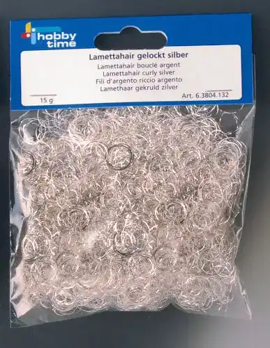 Engelshaar Glorex Lamettahair gelockt, Lamettahaar, Silber