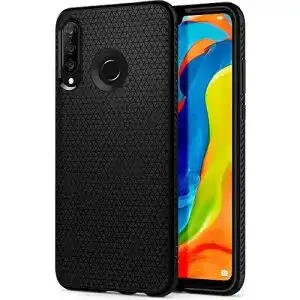 Huawei-P30-Lite-Hülle Spigen Liquid Air Hülle, Schwarz