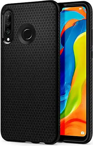 Huawei-P30-Lite-Hülle Spigen Liquid Air Hülle, Schwarz