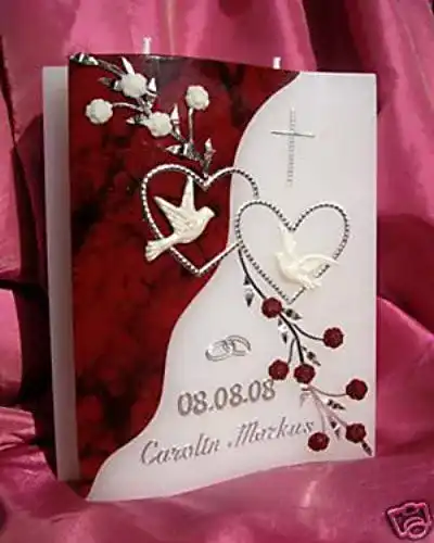 Hochzeitskerze kerzenzauber-lusine Welle 200/150/40 mm