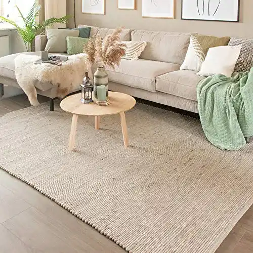 Wollteppich FRAAI | Home & Living, Wise Weiß Natur