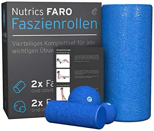 Faszienrollen-Set NUTRICS | FaRo Faszienrolle | Komplettset 4 Teilig inkl. Übungsanleitungen