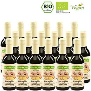 Ingwersaft Granvero ® Bio Ingwer Saft, 99 % Ingwer, 4 Flaschen