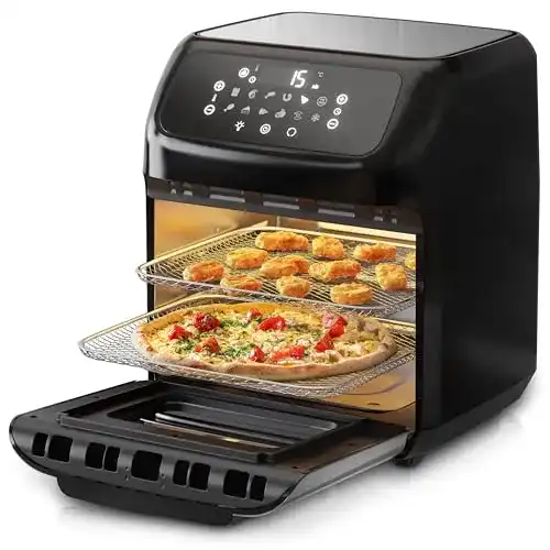 Heißluftfritteuse mit Drehkorb Arendo 4 in 1 Heißluftfritteuse