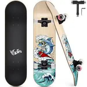 Skateboard Funxim , Komplettboard 31 x 8 Zoll s mit Doppel-Kick