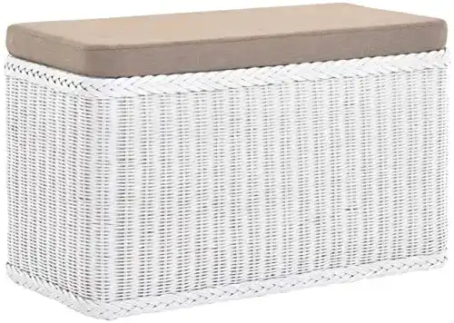 Wäschetruhe korb.outlet Rattan Wäschekorb 80 Sitzbank