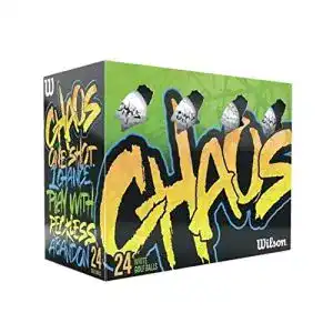Golfball Wilson Staff Herren Golfbälle, 24er Pack, Anfänger, 80er Kompression, Chaos, weiß
