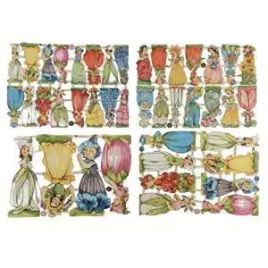 Glanzbilder Glanzbilder Mädchen mit Blumen Motiv Set