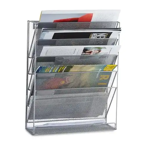 Prospekthalter Relaxdays Zeitschriftenhalter Wand, A4, Metall