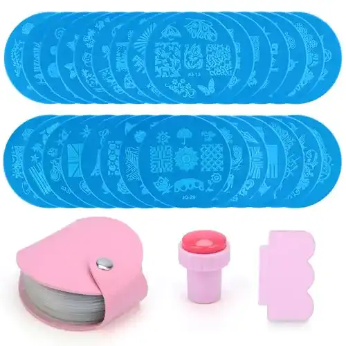 Nageldesign-Set Kurtzy Nagel Stempelset 30 Stempelschablonen