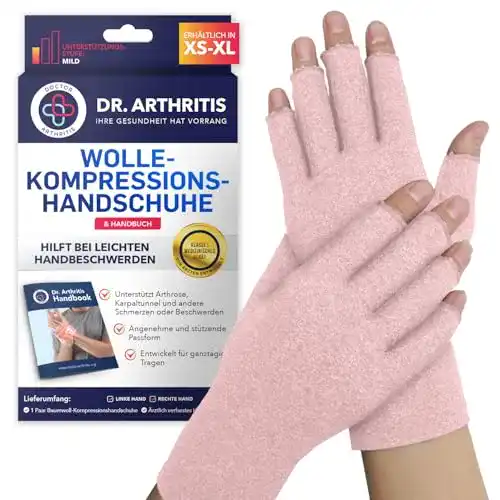 Arthrose-Handschuhe Dr. Arthritis, fingerlose Handschuhe, pink