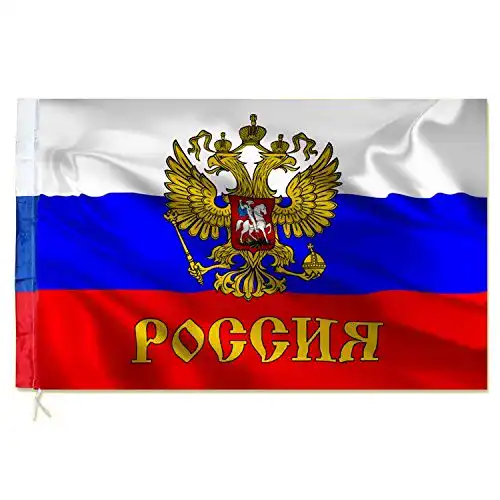 Russland-Flagge Compar Fahne RUSSLAND WAPPEN mit Adler