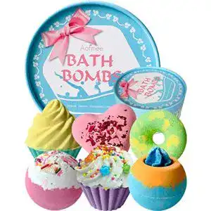 Badebomben Aofmee Geschenkset, 6pcs Badekugeln